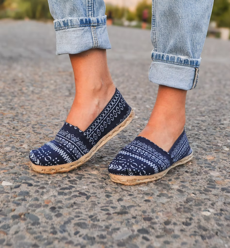 alpargatas de lona azul